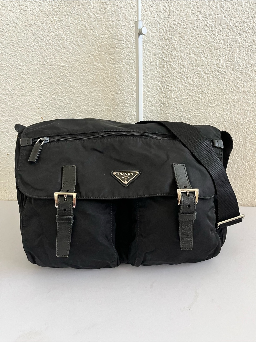 Prada black nylon messenger bag - Picture 1 of 12
